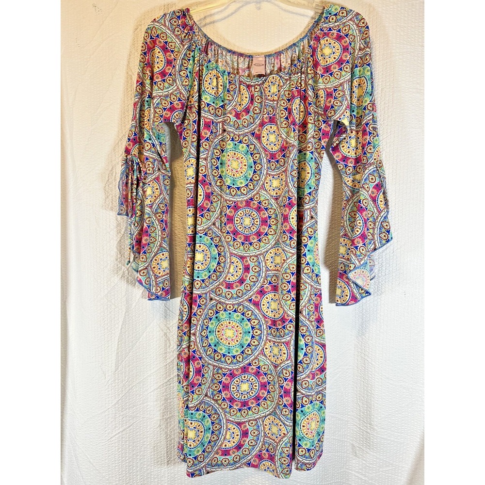 Pink Coconut Dress Bell Sleeves Boho Stretch Bust 42 Length‎ 39 Cottagecore
